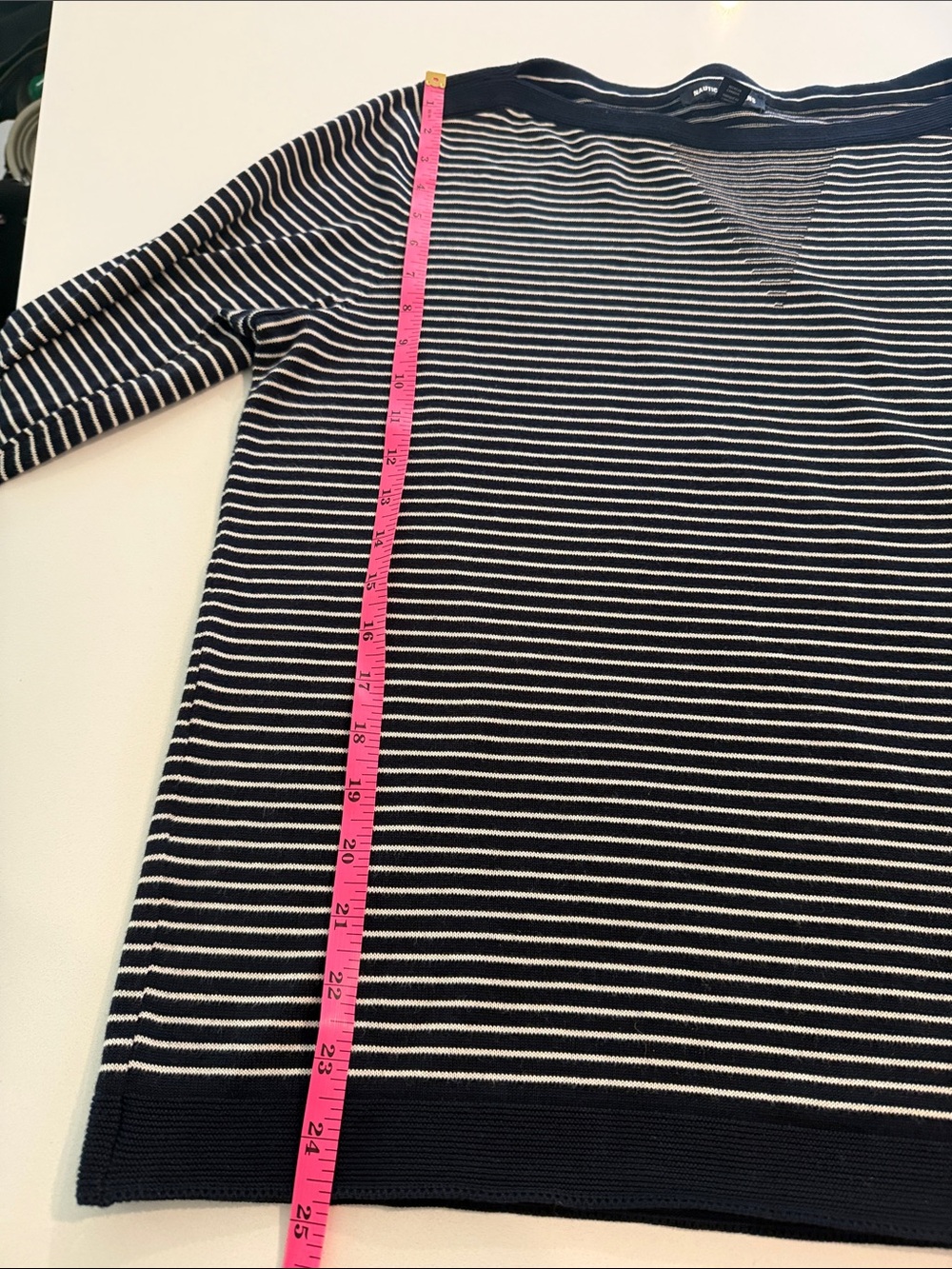 Nautica Navy and White Striped Boatneck Long-Sleeve Top. Size XL - Picture 11 of 11